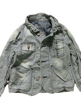 Toddler Baby Gap Blue White Striped Jean Jacket Size 4T